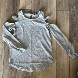 White Birch Heather Gray Cold Shoulder Sweatshirt and A.gain sweater